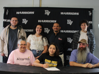 Senior wrestler Sarah Seltzer (155 lb. weight class) signed with Cedar Crest College – Division III